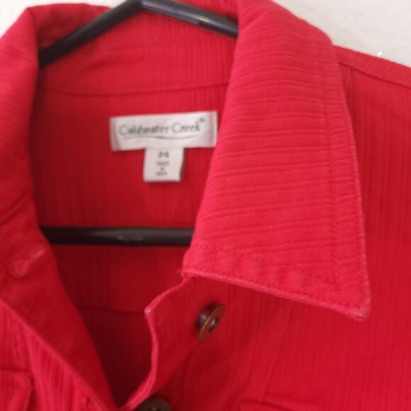 Coldwater Creek short cropped Jacket Womens Petite 4 Red Casual Button U… - Picture 11 of 15